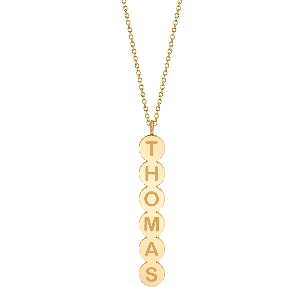 Bubble Round Vertical ID Necklace – Baby Gold