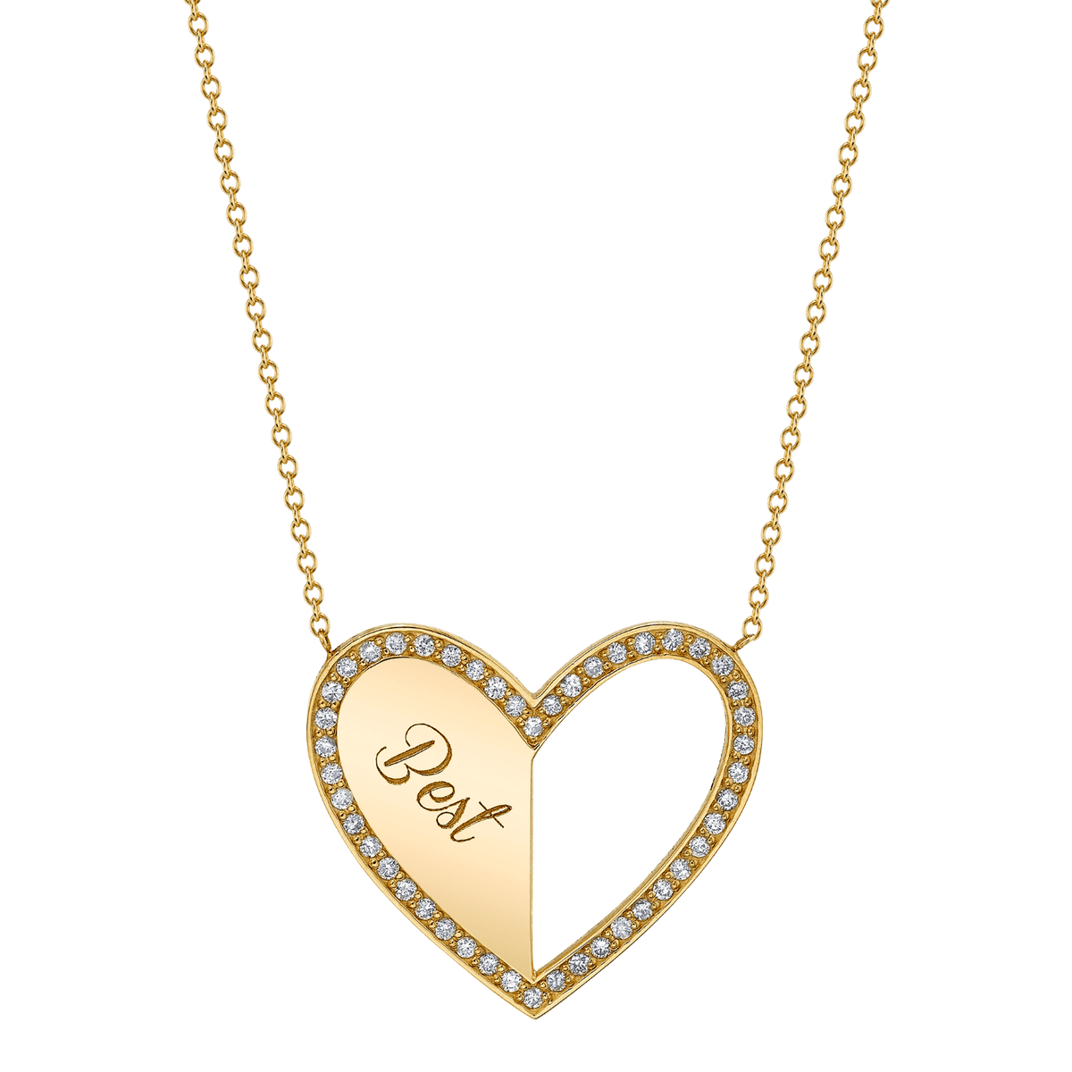 Best Friend Heart Necklaces