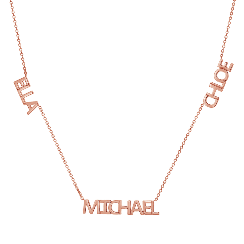 Multi Block Letter Name Necklace