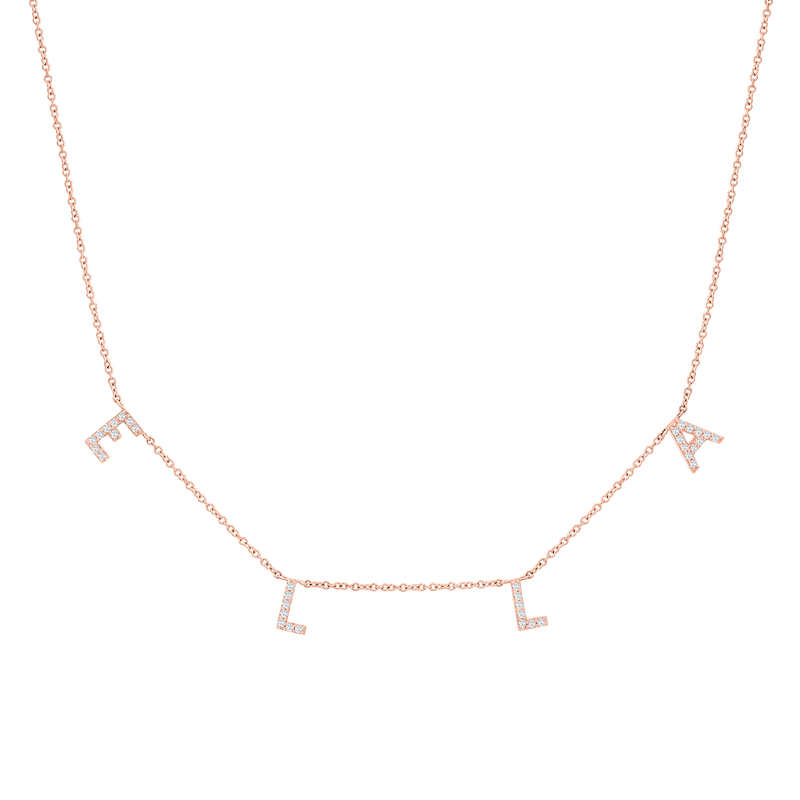 Diamond Spaced Letter Necklace