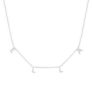 Kids Diamond Spaced Letter Necklace
