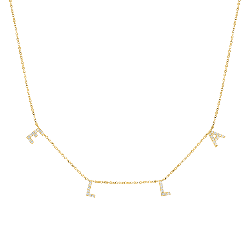 Kids Diamond Spaced Letter Necklace
