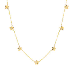 Diamond Flower Chain Necklace