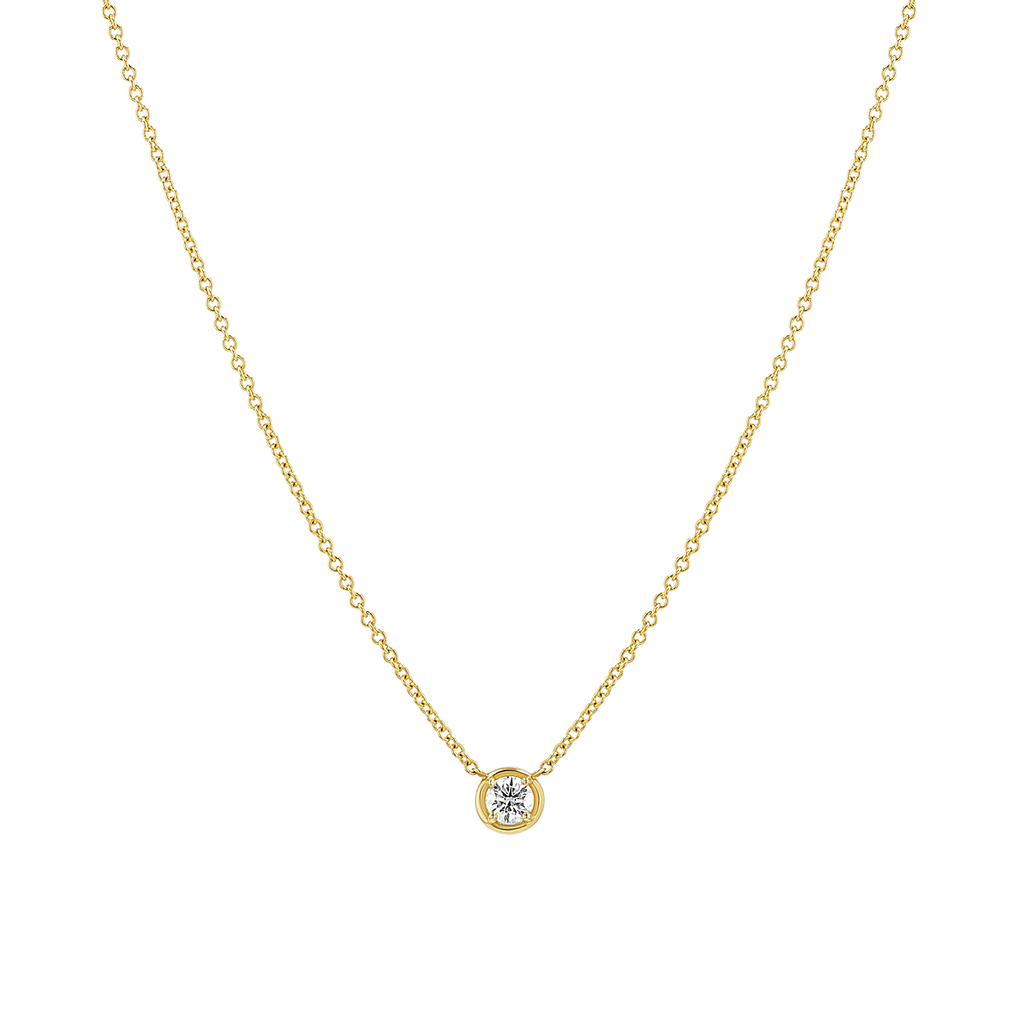 Round Diamond Solitaire Necklace