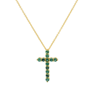 Emerald Cross Necklace