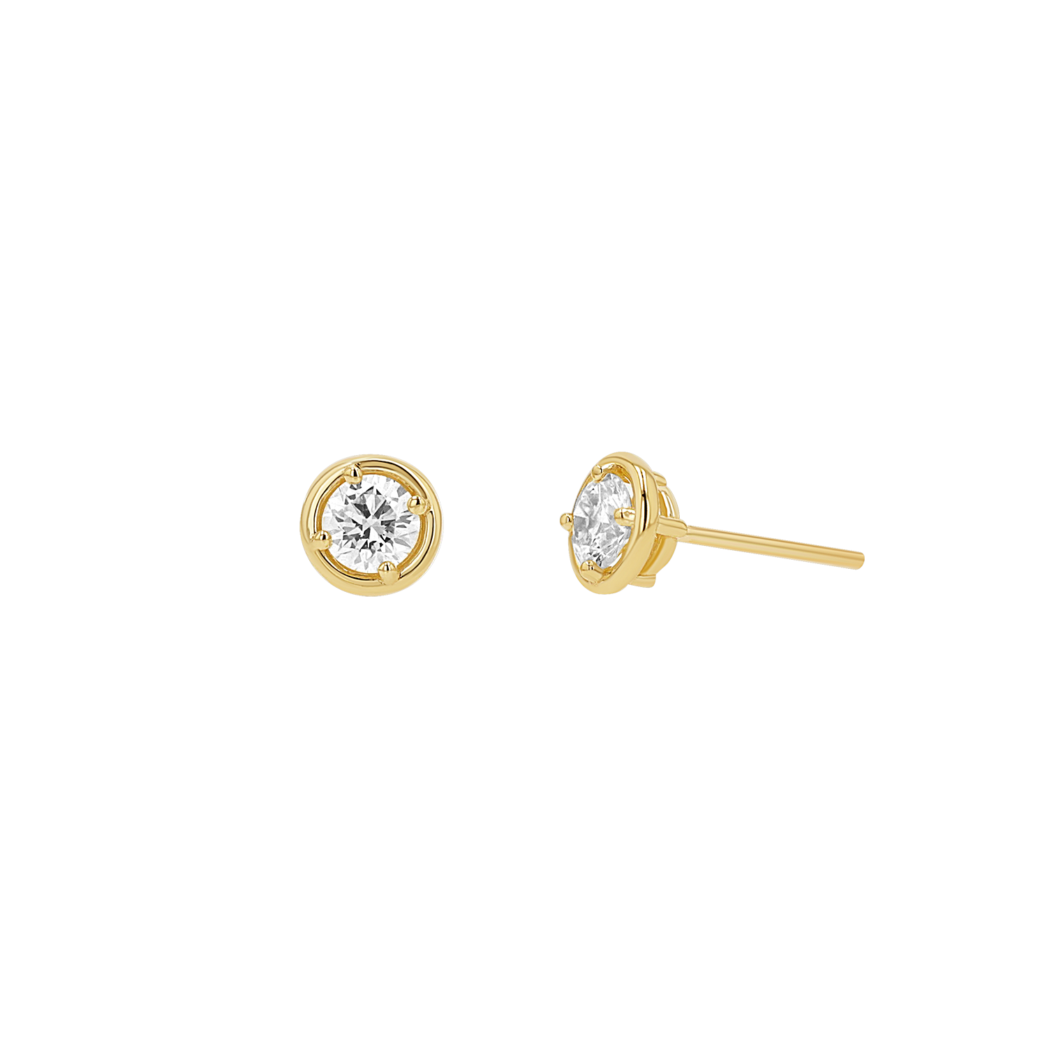 Round Diamond Stud Earrings - Image 2