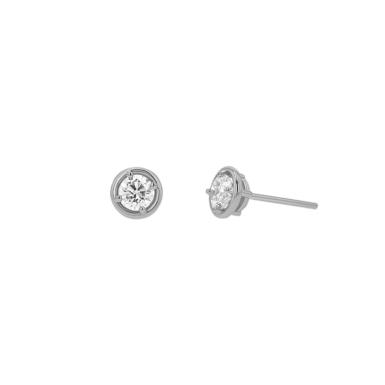 Round Diamond Stud Earrings - Image 3