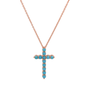 Turquoise Cross Necklace - Necklaces & Pins - Jewlery