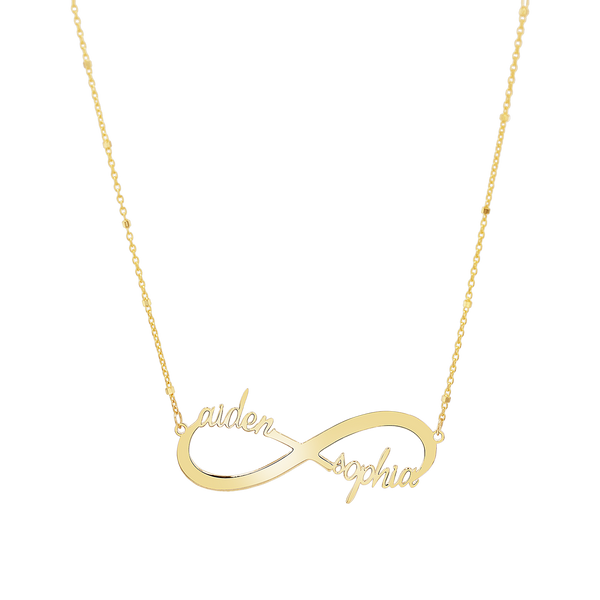 14K Gold Infinity Custom Name Necklace Baby Gold