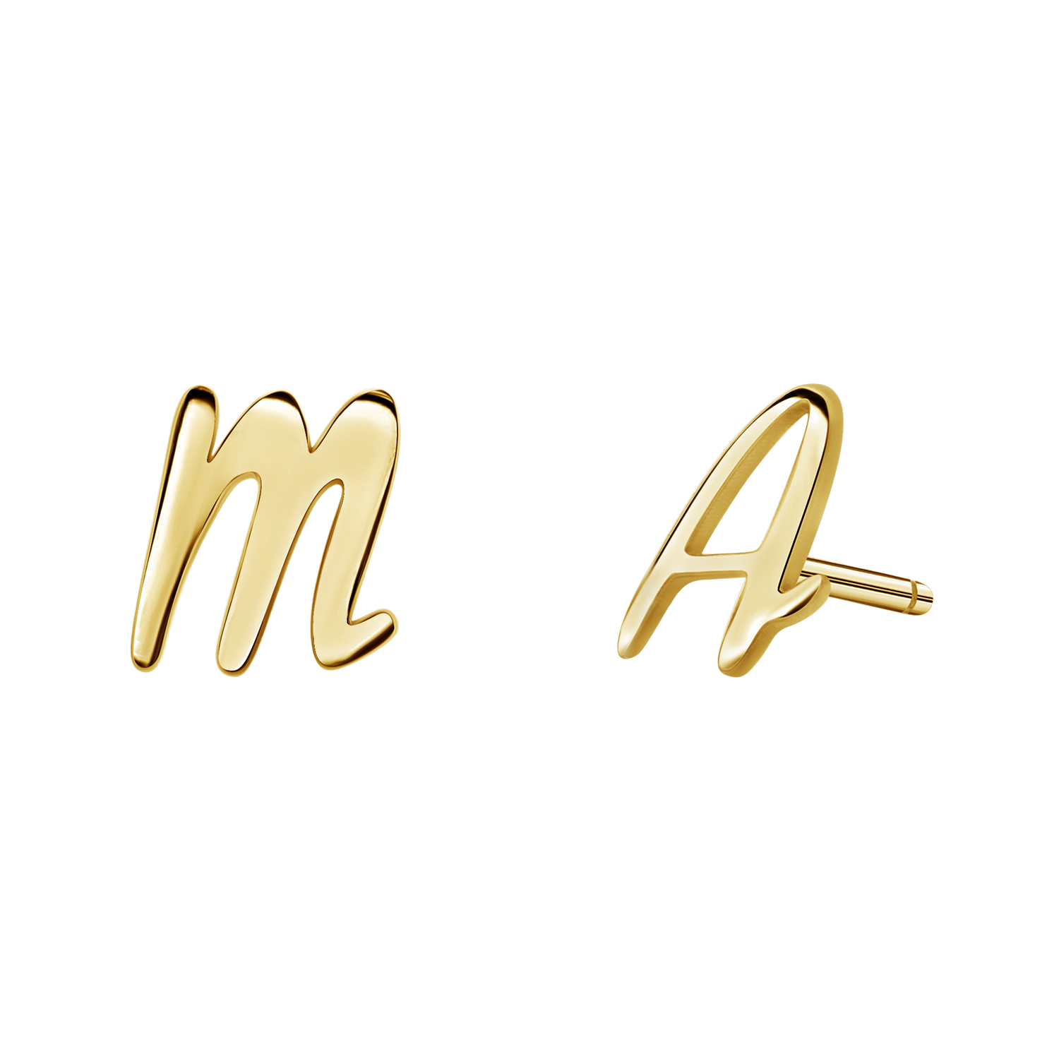 Script Letter Stud Earrings - Image 2