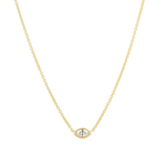 14K Gold Marquise Diamond Solitaire Necklace – Baby Gold