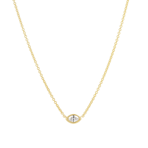 Marquise Diamond Solitaire Necklace