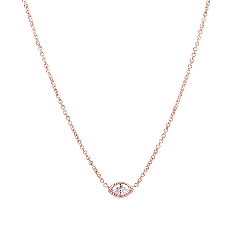 Marquise Diamond Solitaire Necklace