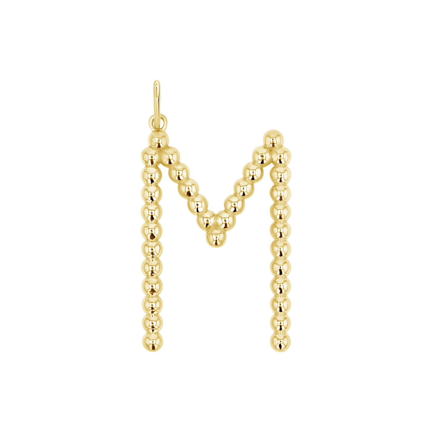 Large Gold Bead Letter Charm - Image 5