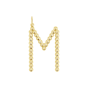 Large Gold Bead Letter Charm