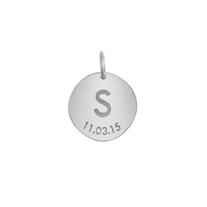 Engravable Initial & Date Charm