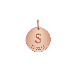 Engravable Initial & Date Charm