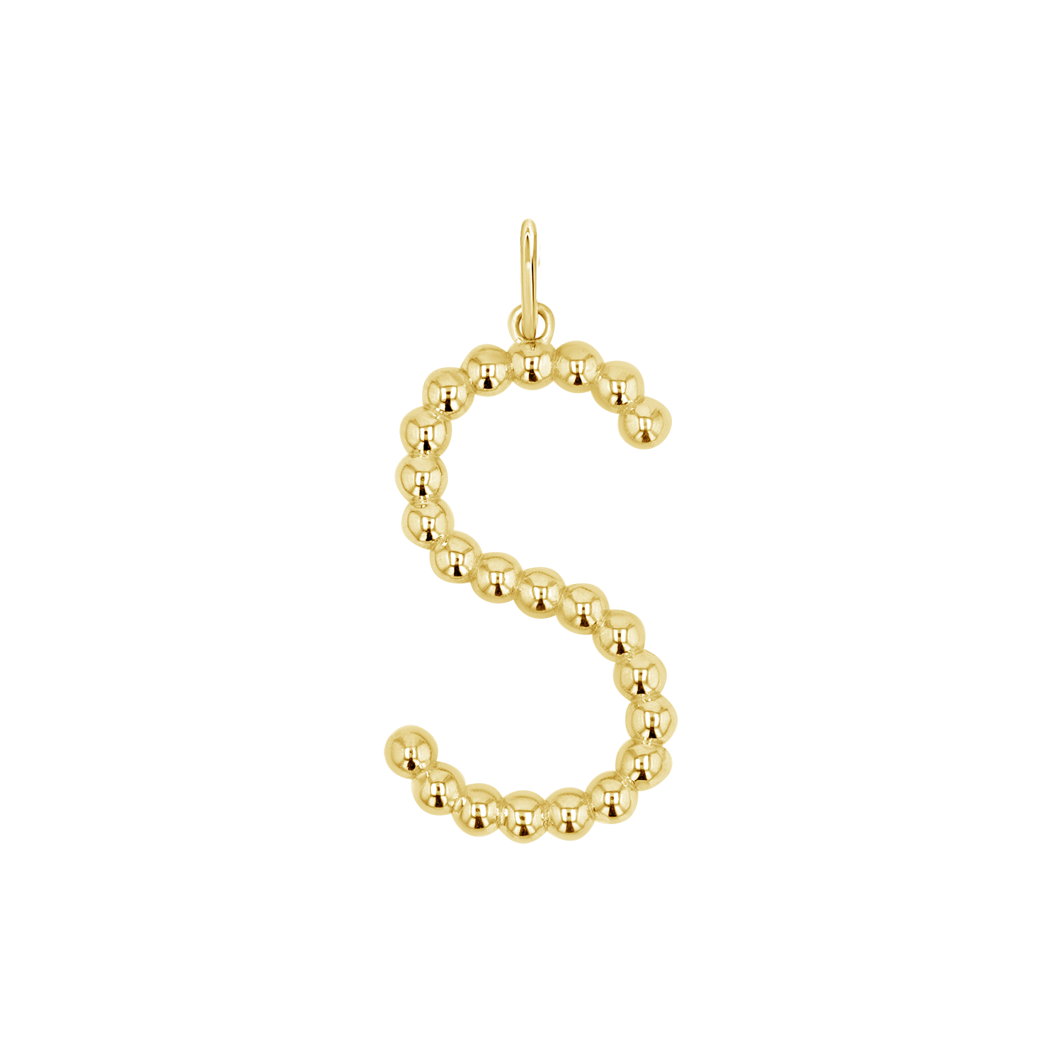 Large Gold Bead Letter Charm - Image 2