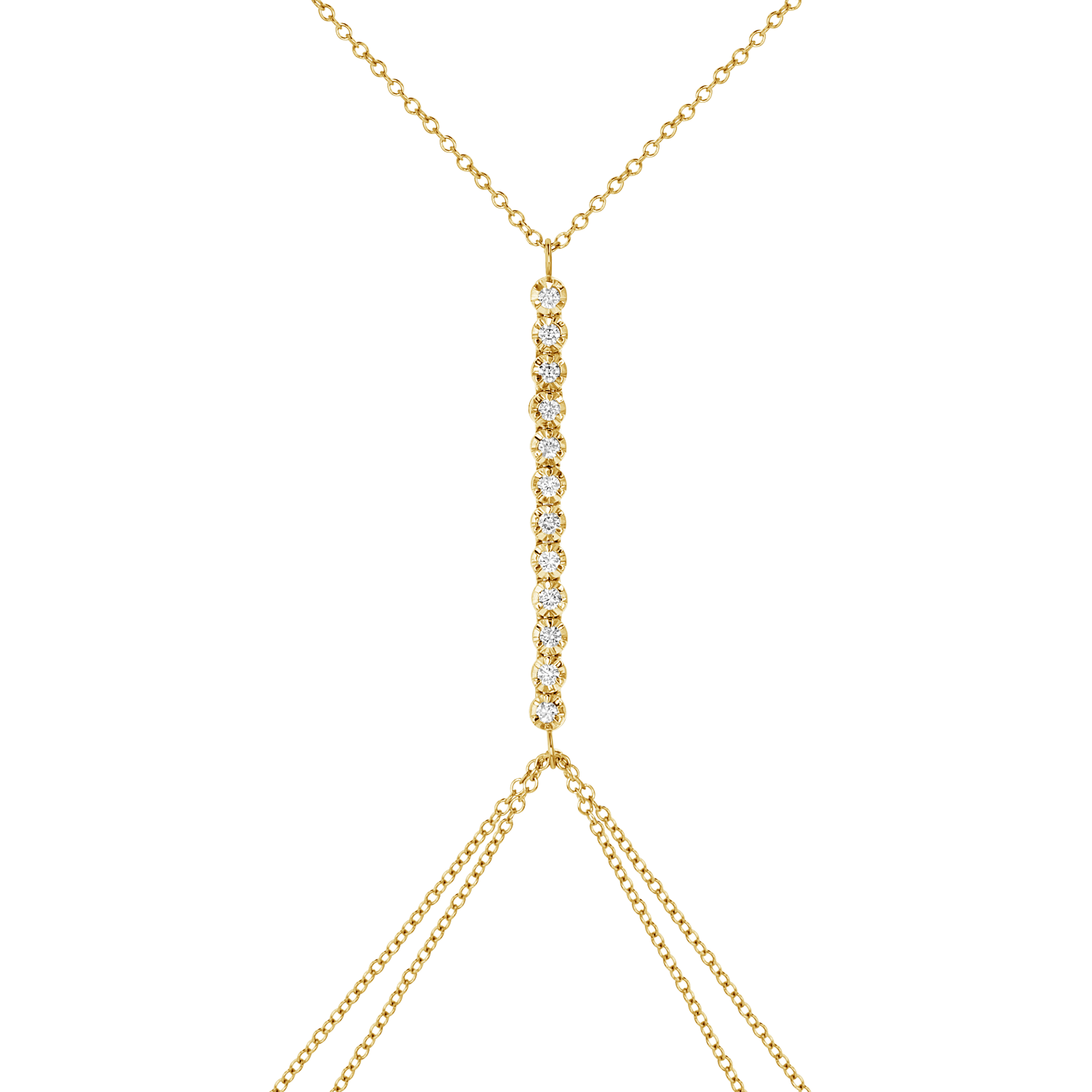 14K Gold Mystic Diamond Tennis Body Chain Baby Gold