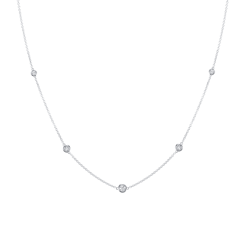 Diamond Bezel Strand Necklace