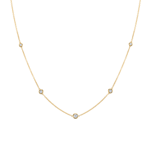 Diamond Bezel Strand Necklace Baby Gold