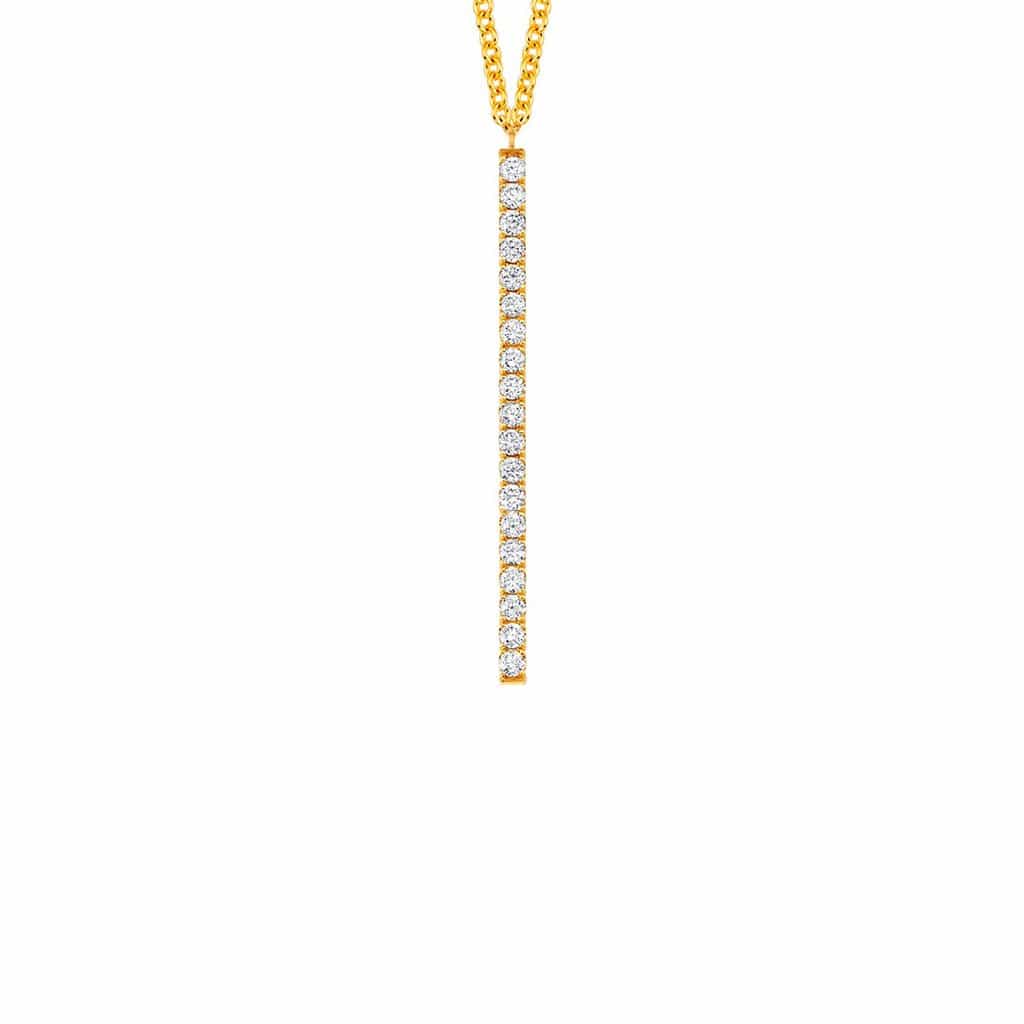 U Pave Grand Vertical Long Necklace