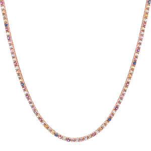 Rainbow Gemstone Tennis Necklace