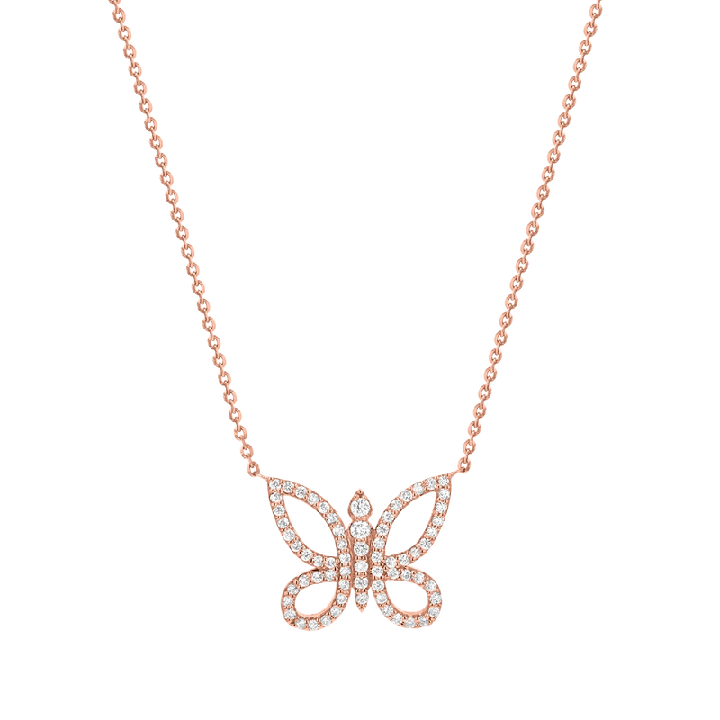 Kids Diamond Pave Butterfly Necklace