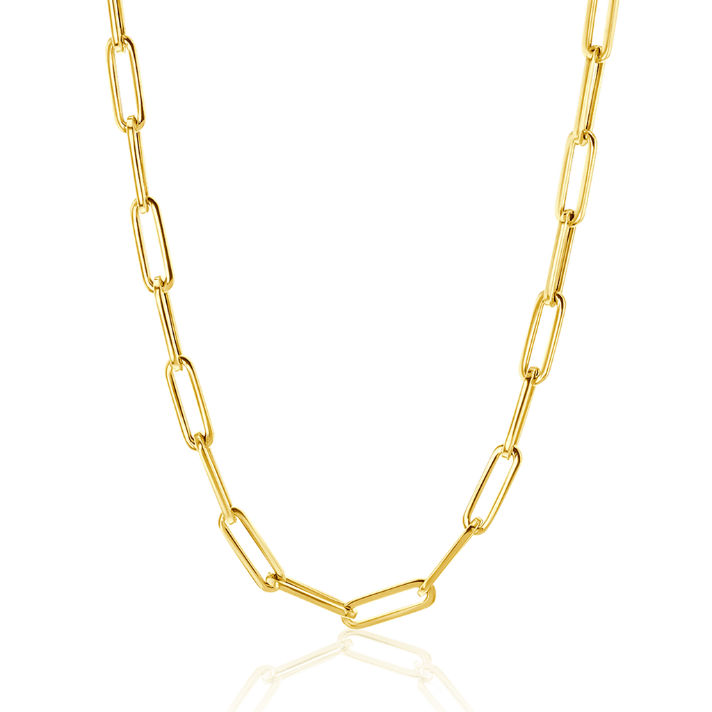 14K Large Paper Clip Chain Necklace