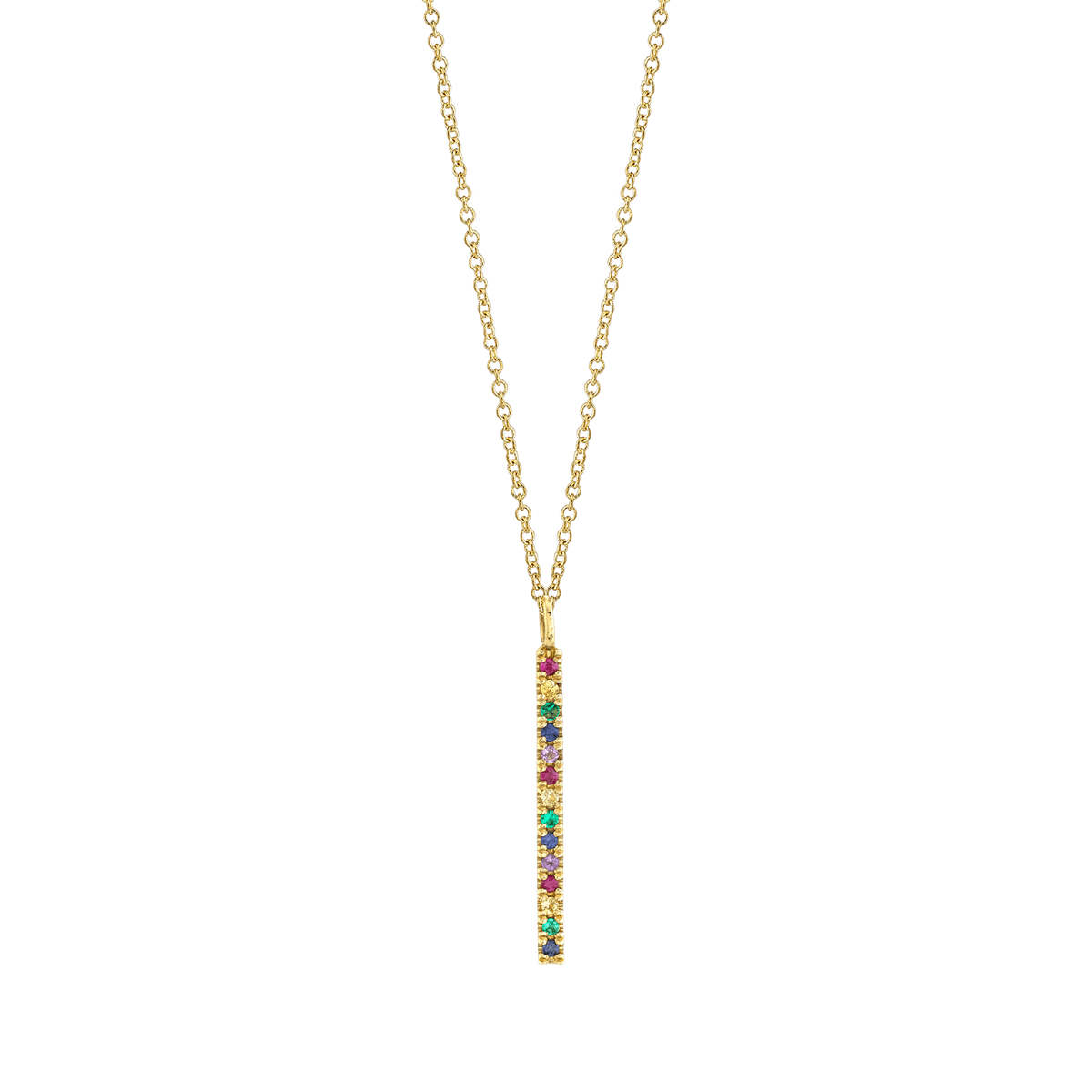 Short Bar Rainbow Necklace
