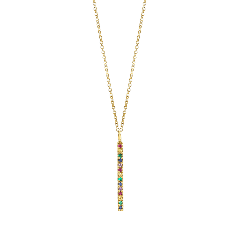 Short Bar Rainbow Necklace
