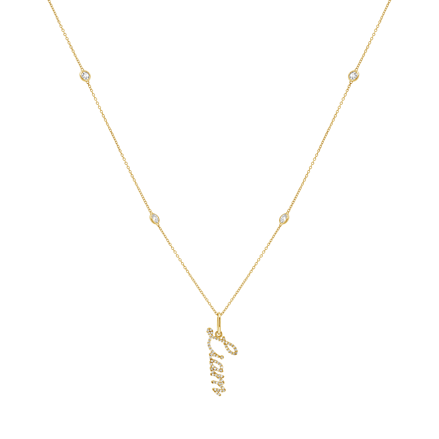 Quad Diamond Bezel Charm Chain - Image 6