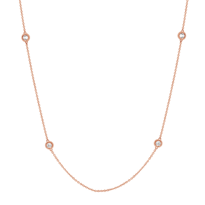 Quad Diamond Bezel Charm Chain