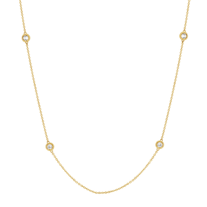 Quad Diamond Bezel Charm Chain