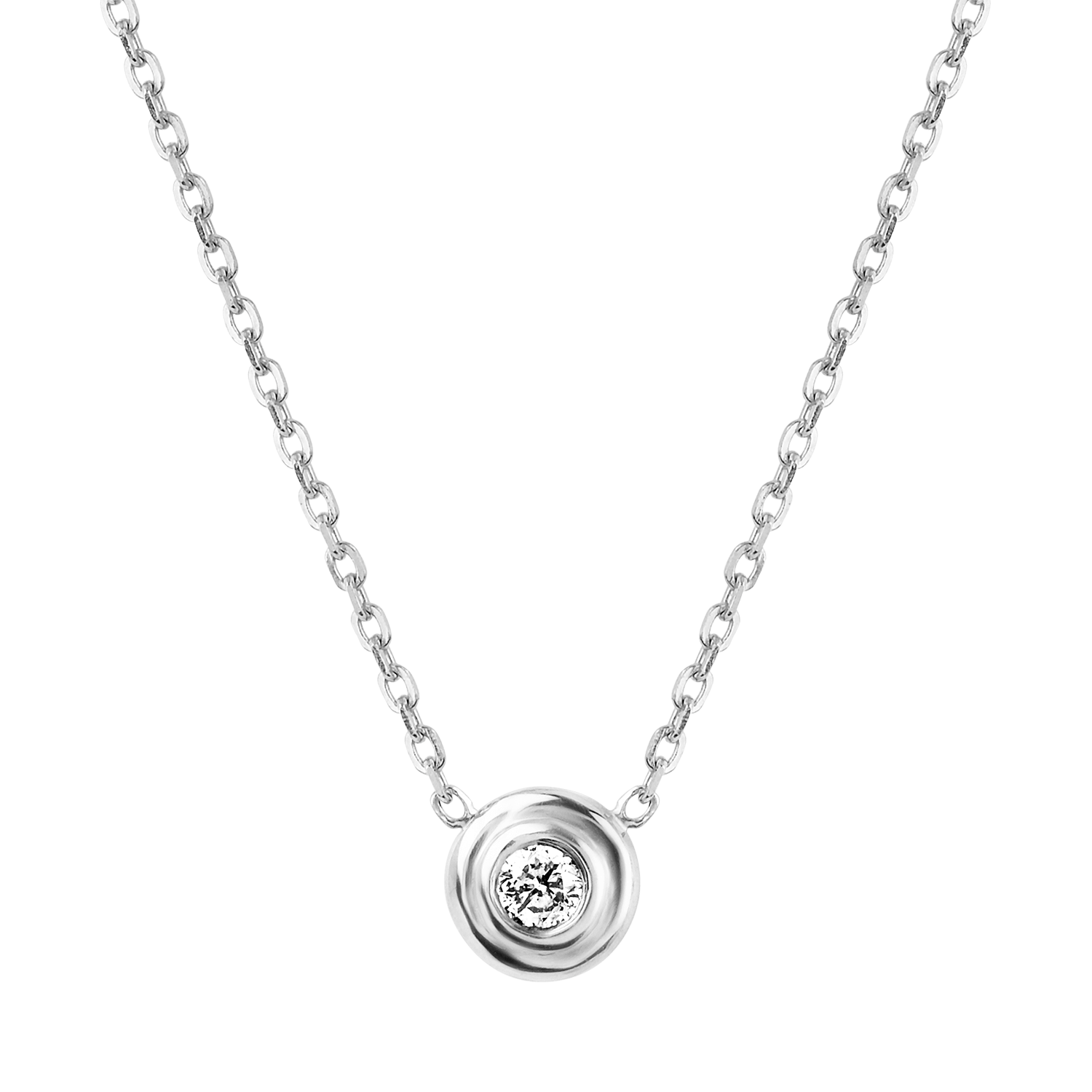 Step Bezel Step Bezel Solitaire Necklace – Baby Gold