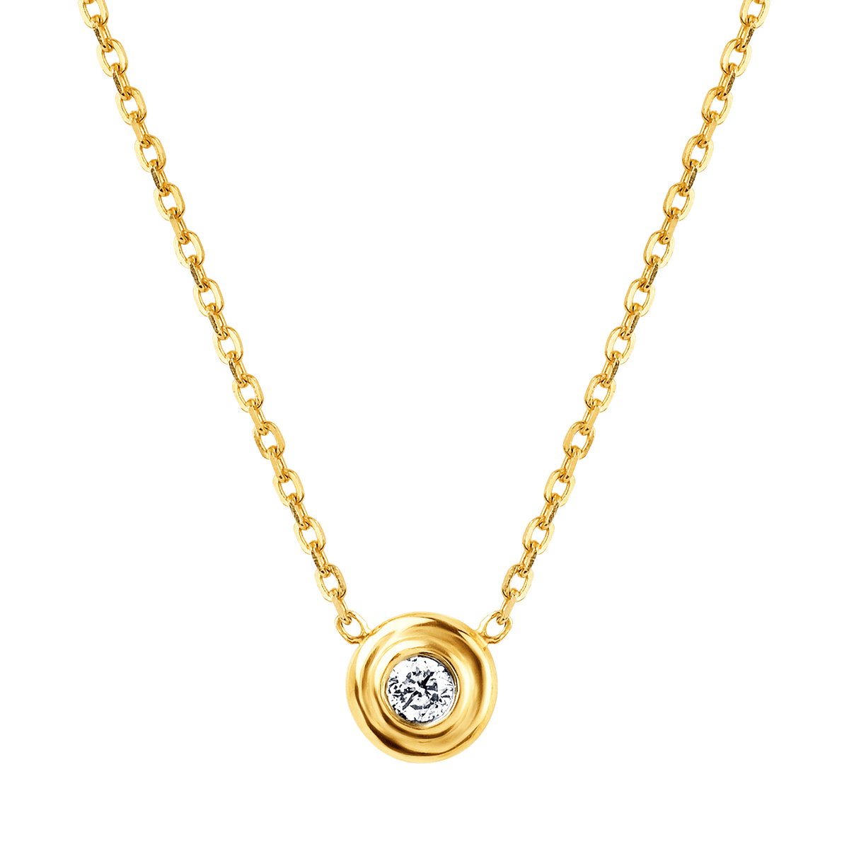 Step Bezel Solitaire Necklace