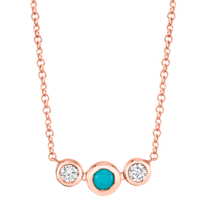 Turquoise Diamond Bezel Necklace