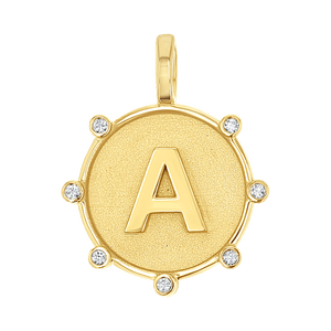 Initial Letter Medallion Charm