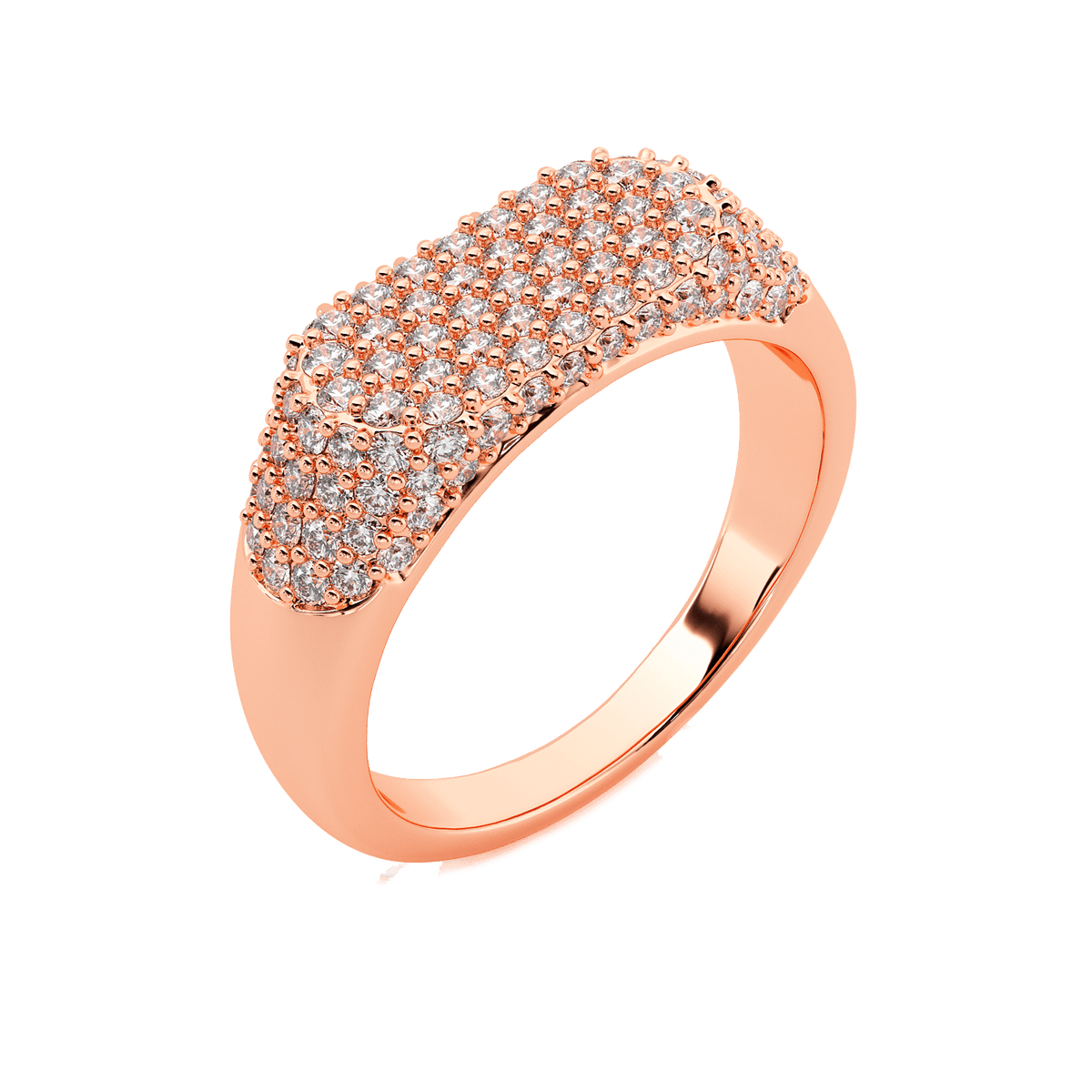 Diamond Pave Signet Ring – Baby Gold