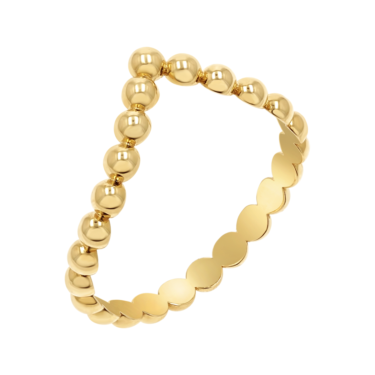 14K Gold Beaded Wishbone Ring – Baby Gold