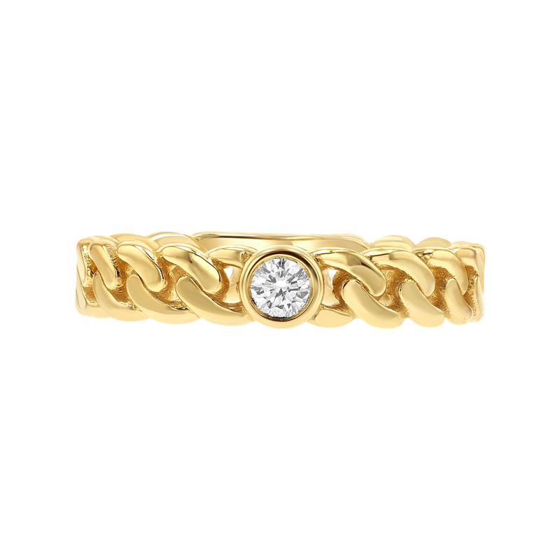 Diamond Solitaire Cuban Link Ring