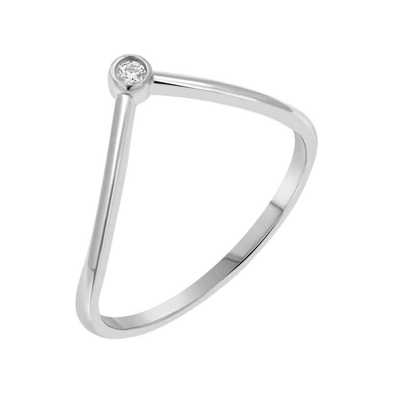Diamond Wishbone Ring
