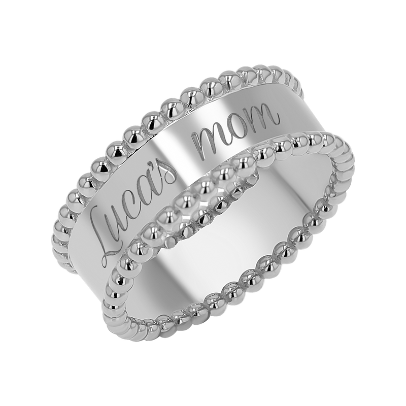Engravable Beaded Dome Band