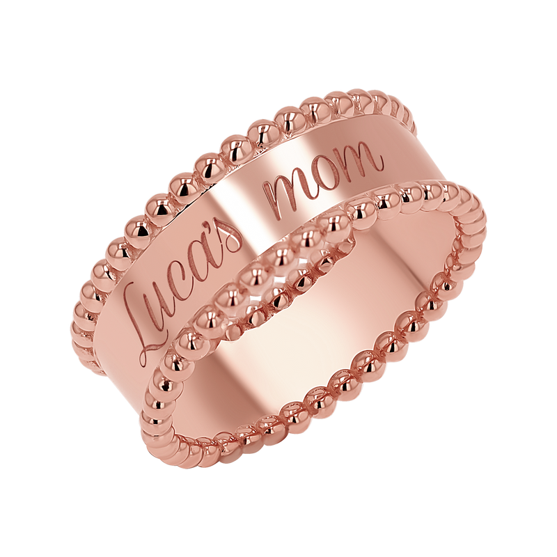 Engravable Beaded Dome Band