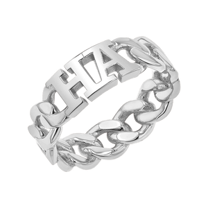 Cuban Link Custom Initial Ring