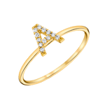 Diamond Pave Letter Ring – Baby Gold