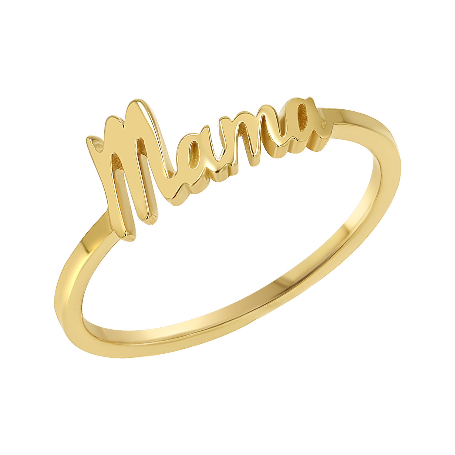 Mama Rind 14K Gold Script Mama Ring – Baby Gold