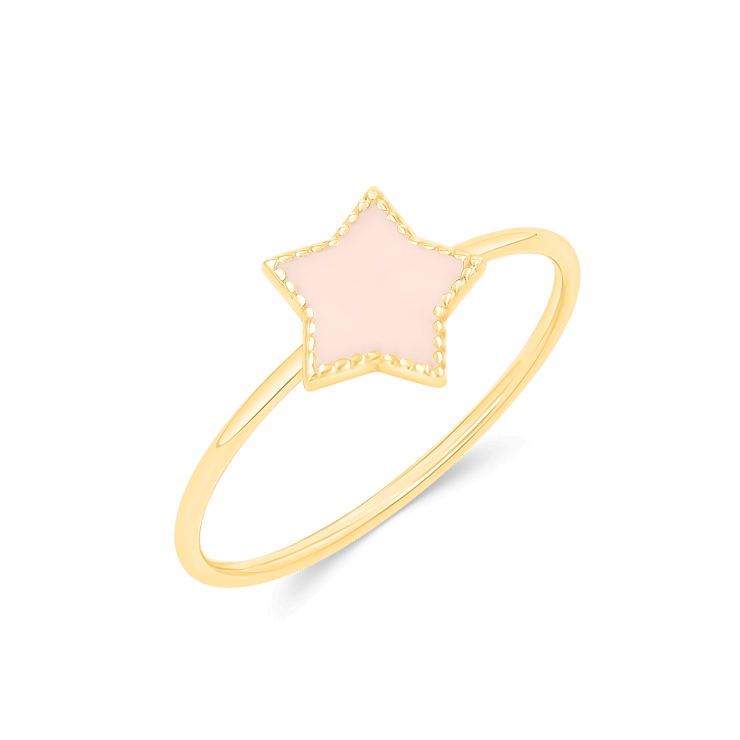 Enamel Star Ring 14K Yellow Gold / 8mm by Baby Gold - Shop Custom Gold Jewelry