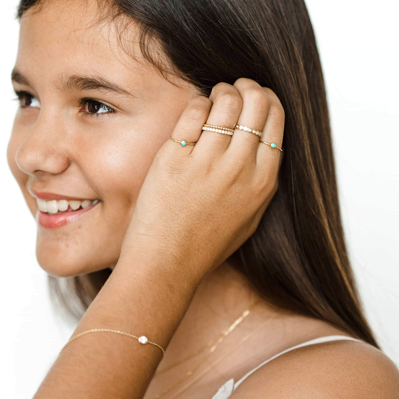 Kids Turquoise Solitaire Ring
