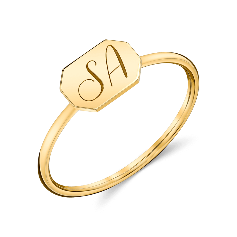 Engravable Initial Tag Ring